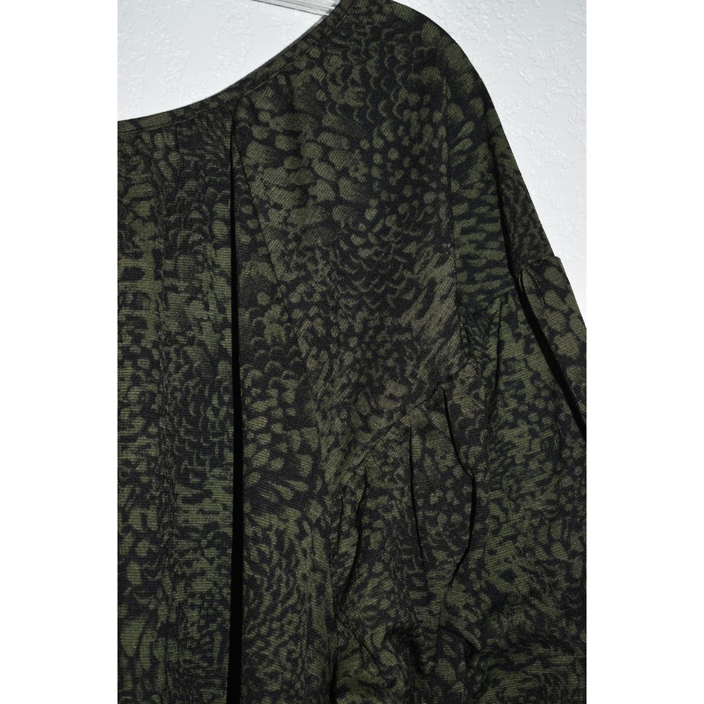 Ava & Viv Top 3X Green Floral Stretch Long Sleeve Lightweight‎ Flowey Pullover - Picture 16 of 16